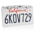 Boyo VTL405LTJ Ultra Slim Full Frame License Plate Camera with LED Lights and Trajectory Parking Lines - Chrome finish