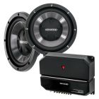 Kenwood P-W1021 Dual 10" subwoofer system with amplifier bundle