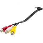 QMV TOP-35AV1 Right angle 3.5mm Phono Plug to Audio Video RCA