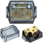 Raptor RDB3 2-Position Ground Distribution Block with (1) 0/4 AWG input and (4) 4/8 AWG outputs