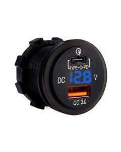 Accelevision USBR-QC Flush Mount Full size USB jack and USBC Jack for charging