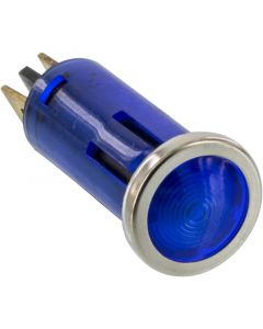 Battery Doctor 20541 12 Volt Flush Mount Blue Indicator Light with Chrome Bezel