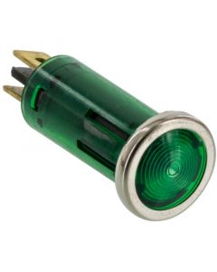 Battery Doctor 20542 12 Volt Flush Mount Green Indicator Light with Chrome Bezel