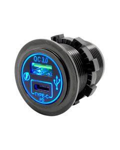 Beuler USBR-QCW Flush Mount Full size USB jack and USBC Jack with 15-Watt Fast Charging