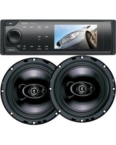 DISCONTINUED - Boss Audio 675CK Single DIN 3.2 Inch Widescreen In Dash DVD Multimedia LCD Monitor and 1 Pair of Duo-Fit (5 1/4 inch and 6 1/2 Inch) Speakers Combo