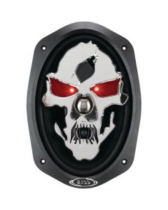 Boss Audio SK693 Phantom Skull 6" x 9" 3-Way Black Injection Cone Speakers with Custom Tooled Skull Cover