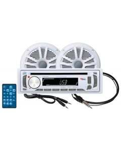Boss MCK648W.6 Marine Media Receiver with 6.5 Inches 180 Watt Two Marine Loud Speakers