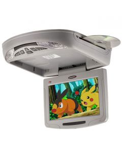 DISCONTINUED - Quality Mobile Video QMV-RF900DVD-G R9 Overhead Roof Mount Flip Down 9 inch Monitor with Built-in DVD Player, USB and SD Ports - Grey