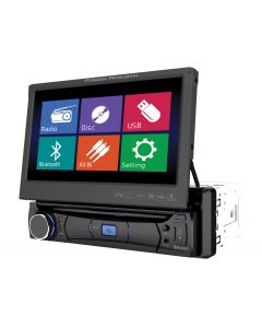 POWER ACOUSTIK PD‐701B 7" Single‐DIN In-Dash Flip-Up Touchscreen DVD Receiver with Detachable Face & Smart Control (With Bluetooth) for Vehicles