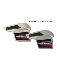 Power Acoustik PT-100BGMH Beige 10.3 Inch Universal Roof Mount Flip Down Widescreen TFT LCD Monitor and Built in ATSC-MH TV Tuner