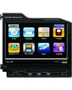 Power Acoustik PTID-8300NR 8.3 Inch Touch Screen Single Din Fully Motorized Flip Up TFT LCD Monitor with DVD and AV Source Unit