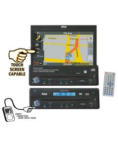 Pyle PLDNV71BTU Single DIN 7 inch In Dash Motorized Touchscreen Widescreen LCD Monitor with DVD Multimedia Player, Bluetooth, GPS, USB