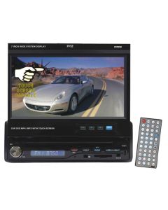 Pyle PLTS72U Single DIN In Dash 7 Inch Motorized Touchscreen LCD Monitor with DVD Multimedia Receiver, RDS, USB and SD Slots