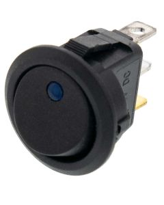 Quality Mobile Video 01002-B Pin illuminated SPST Round Rocker Switch - Blue