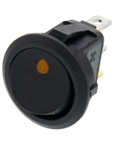 Quality Mobile Video 01002-Y Pin illuminated SPST Round Rocker Switch - Yellow