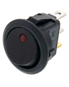Quality Mobile Video 01002-R Pin illuminated SPST Round Rocker Switch - Red