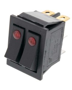 Quality Mobile Video 01006R Dual Slot SPDT Dual Rocker Switch with Illuminated Indicator