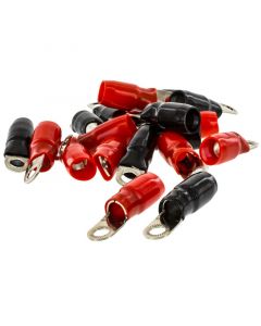 T-Spec V8-RTN3-20 Pack of 20 V8 Series 0 Gauge 0.38 inch Crimp Nickel Plated Ring Terminals