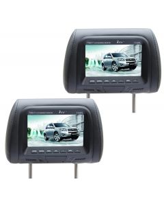 Tview T91PL-BK Pair of 9” Headrest Monitors with Wireless Headset in Black color for Vehicles