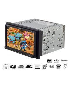 DISCONTINUED - Tview D72TSB Double DIN In Dash Motorized 7 inch Touchscreen LCD Monitor and DVD Multimedia Receiver with Bluetooth, RDS, USB and SD