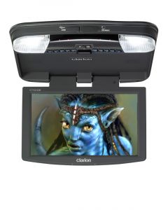 Clarion VT1010B 10.2 Inch Widescreen Overhead LCD Monitor With Built In DVD Player and USB-Secure Digital Card Ports